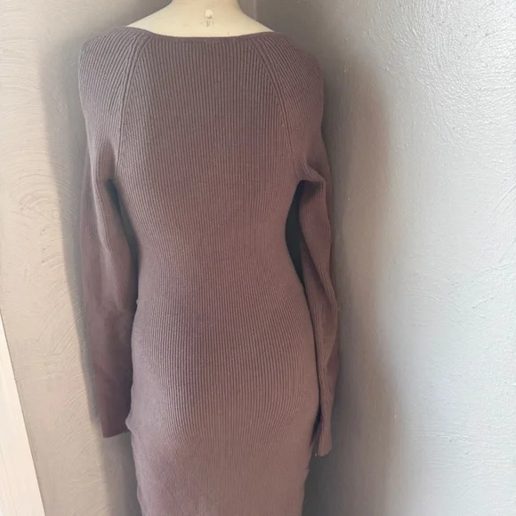 Abercrombie & Fitch maxi dress long sleeve brown cut outs sexy size S NWT - Picture 5 of 10